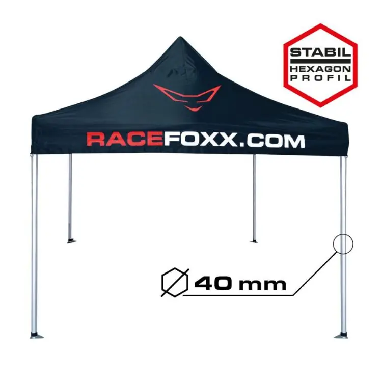 Racefoxx Falt-Pavillon Zelt 3×3 m Paddock Solange Der Vorrat Reicht