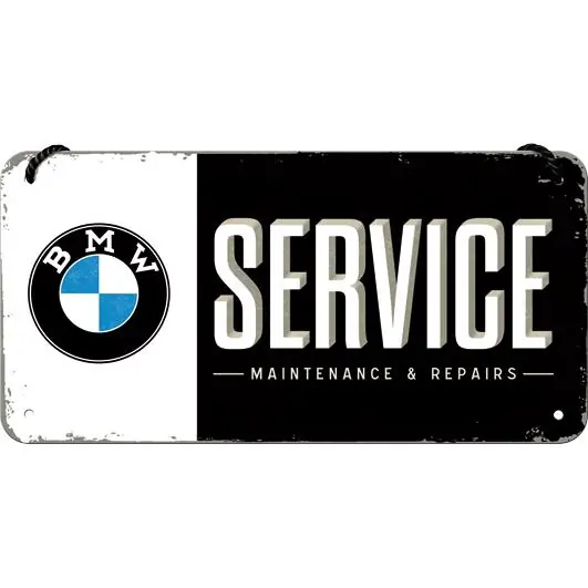 Abverkauf Nostalgic-Art Hängeschild 10 x 20 "BMW - Service"