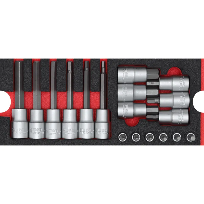 Ausverkauf WGB MES rot Innensechskanteinsätze 1/2"+1/4" 18-teilig