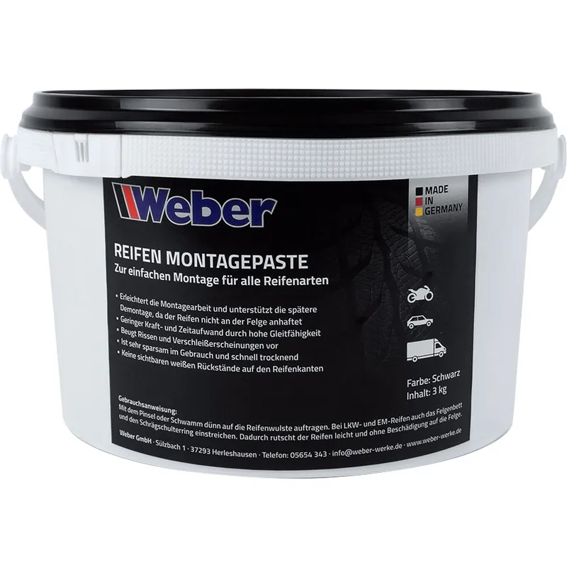 Weber Reifen Montagepaste schwarz 3 kg Markenprodukt
