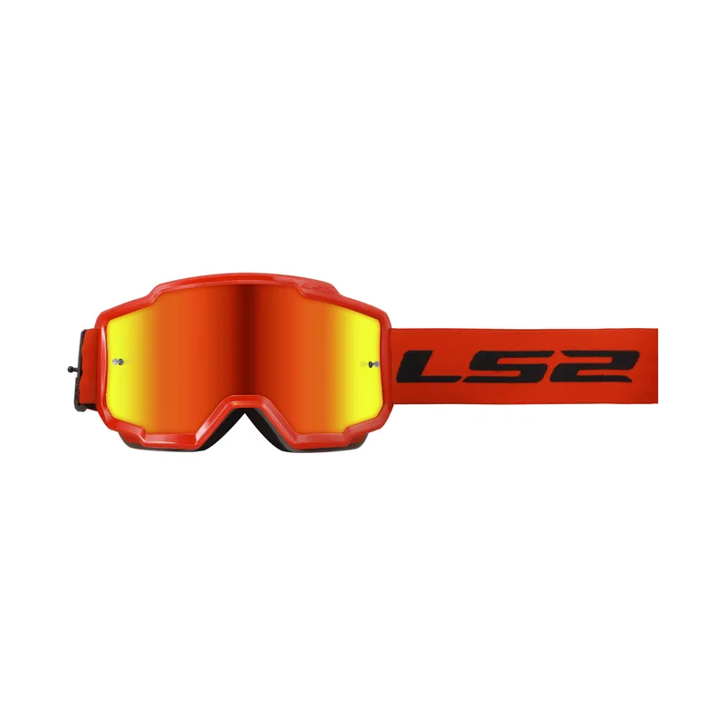 LS2 Charger Crossbrille rot mit iridium verspiegelter Scheibe Bestseller