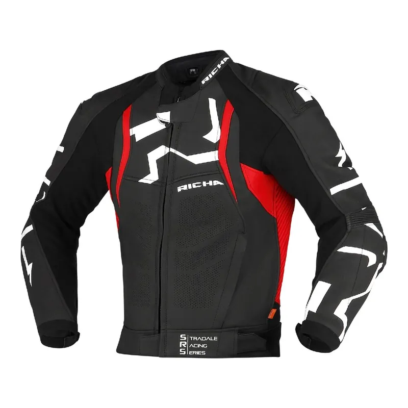 Richa Stradale Lederjacke schwarz/rot Rabatt