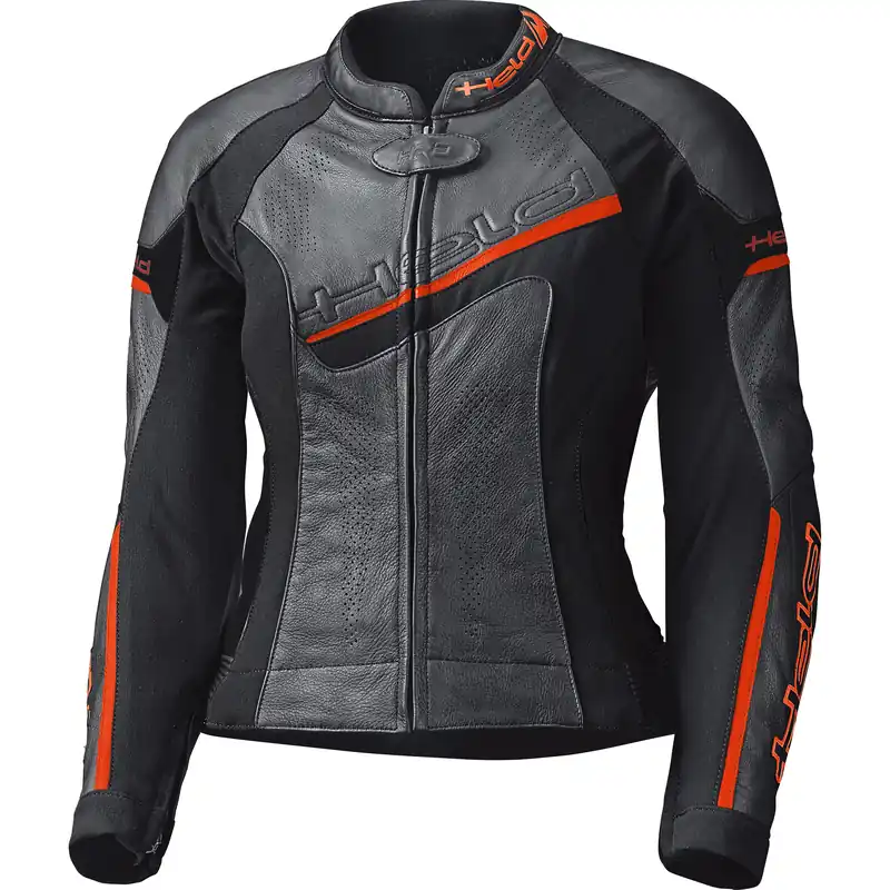 Held Debbie II Damen Lederjacke schwarz/neonrot Wochenendangebot