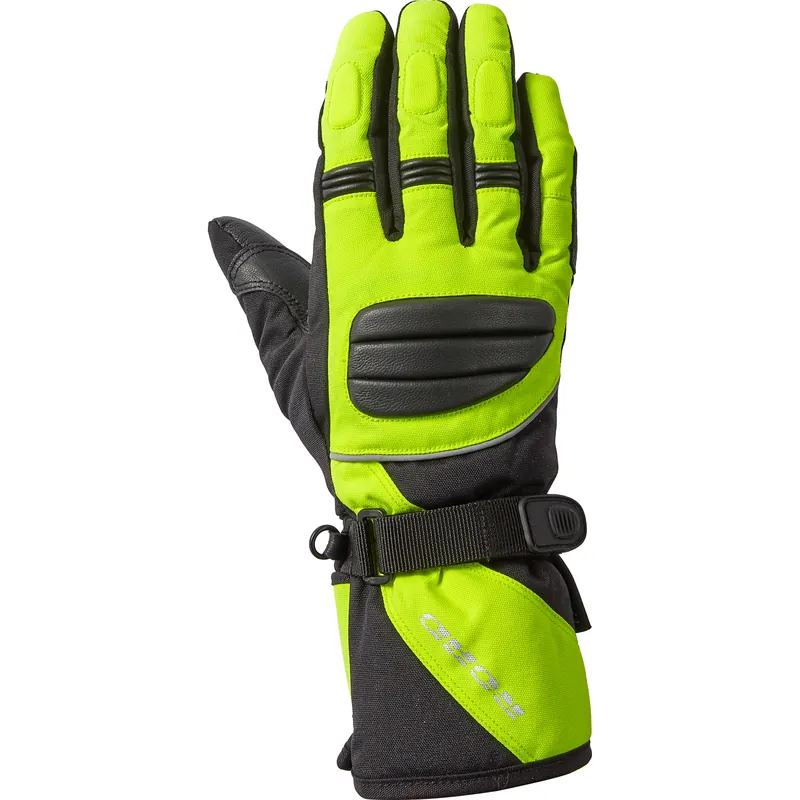 Letzte Chance Road Tour Leder-/Textilhandschuh 2.0 lang neongelb