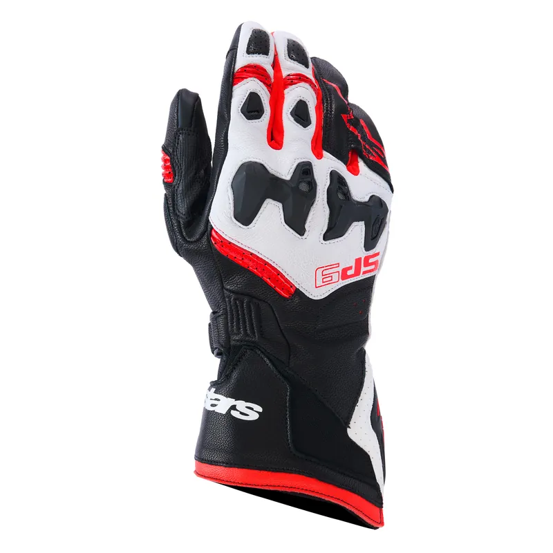 Must-Have Alpinestars SP-9 Sporthandschuh lang schwarz/weiß/leuchtrot