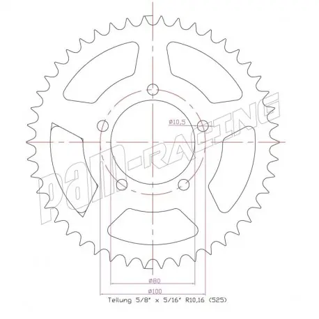 Couronne alu racing 525 SRT Sprocket S1000RR 2012-2018 Solange Der Vorrat Reicht