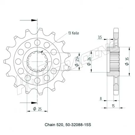 Neue Ware Pignon de sortie de boite 520 allégé ZX6R 1998-2002 SRT Sprockets