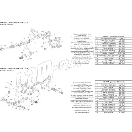 Pièces de rechange pour commandes reculées Bonamici Racing GSXR1000 2017-2021 Schnäppchen