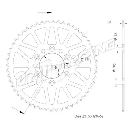 Couronne acier 520 SRT Sprockets GV300S EVO 2023-2024 Saisonangebot